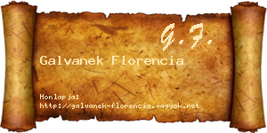 Galvanek Florencia névjegykártya